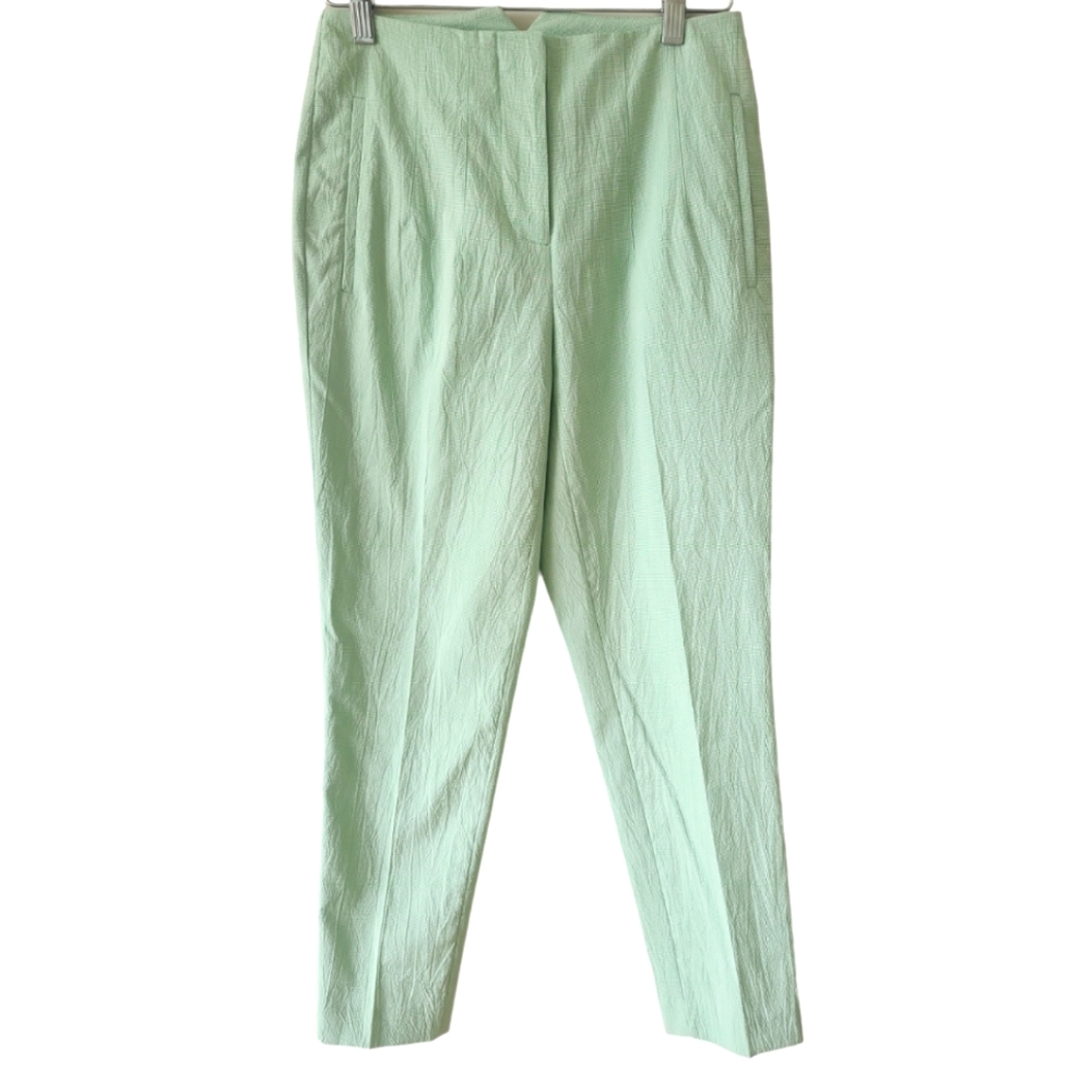DKNY Rose Garden High-waisted Green White Ankle Trouser Pants New Women's Sz 2